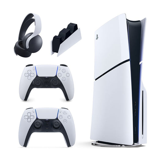 Sony PS5 Slim Edition & Pulse 3D PS5 Wireless & DualSense Wireless Controller V2 & Charging Station For DualSense PS5
